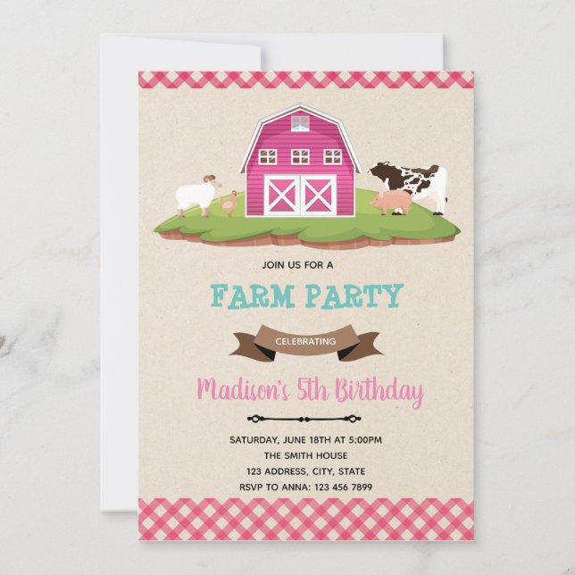 Invitación a la fiesta de cumpleaños del chica de  (Anverso)