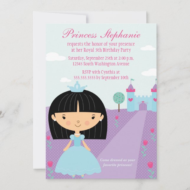 Invitación a la fiesta de cumpleaños del chica de  (Anverso)