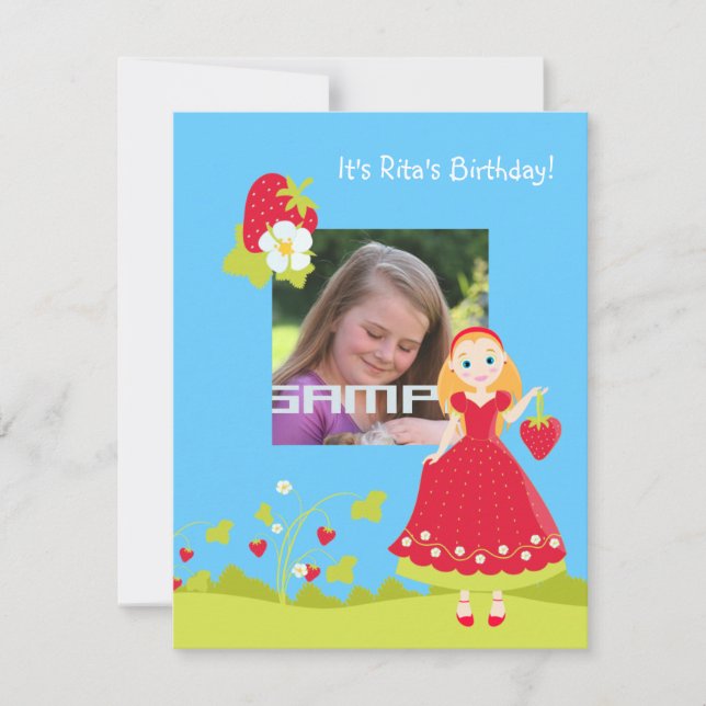 Invitación a la fiesta de cumpleaños del Chica de  (Anverso)