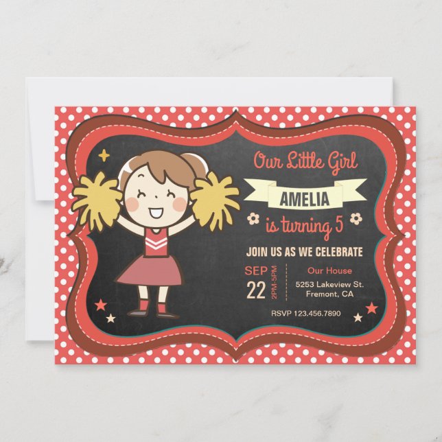 Invitación a la fiesta de cumpleaños del Chica de  (Anverso)