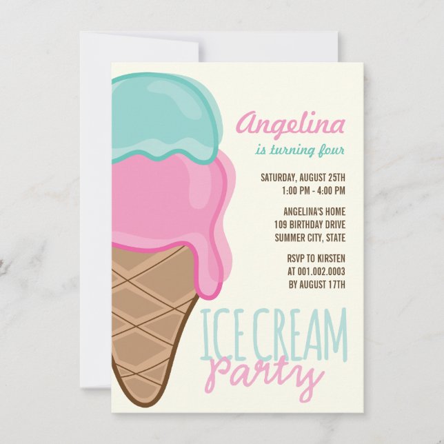 Invitación a la fiesta de cumpleaños del Chica de  (Anverso)