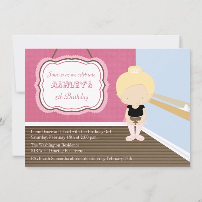 Invitación a la fiesta de cumpleaños del chica de  (Anverso)