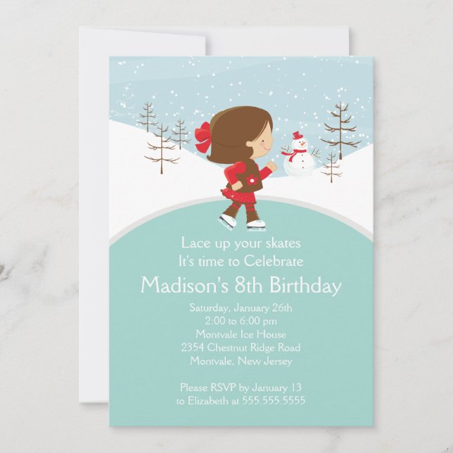 Invitación a la fiesta de cumpleaños del Chica de  (Anverso)