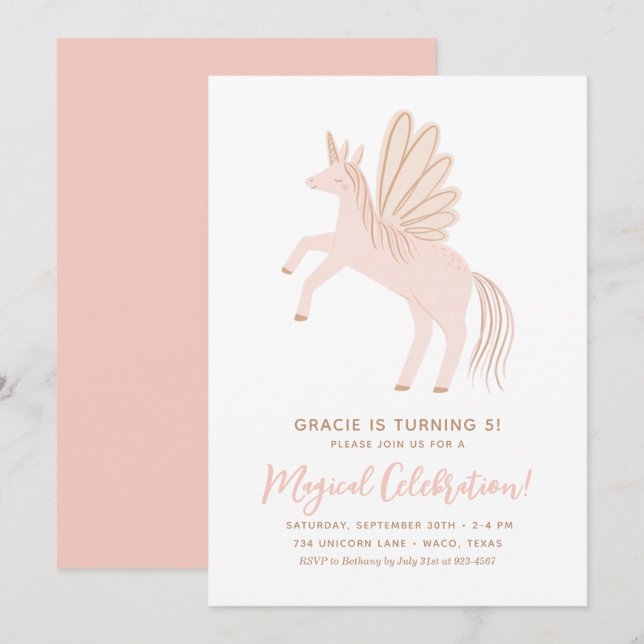 Invitación a la fiesta de cumpleaños del Chica de  (Anverso / Reverso)