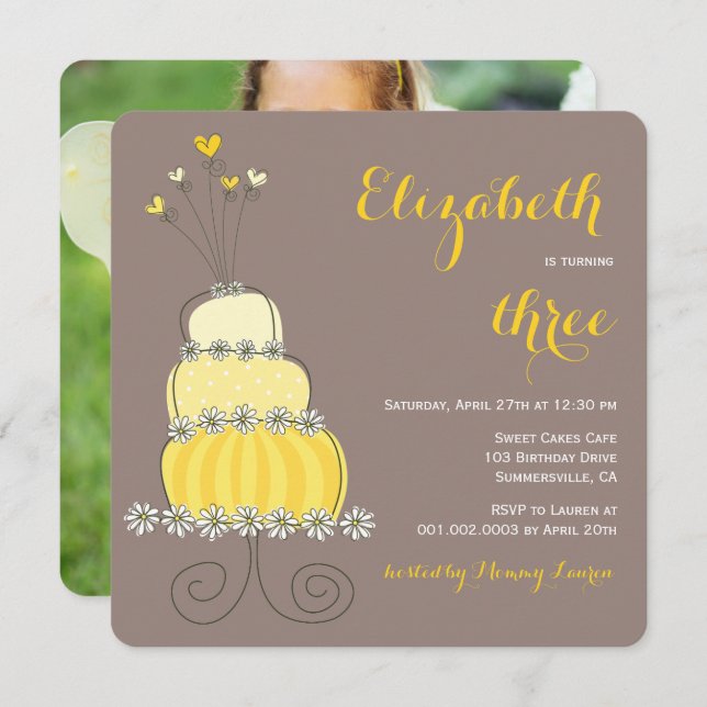 Invitación a la fiesta de cumpleaños del Chica de  (Anverso / Reverso)