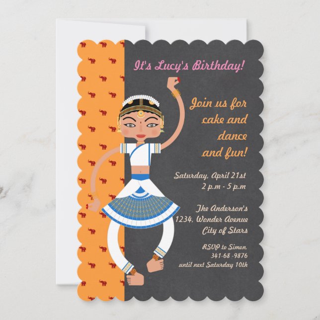 Invitación a la fiesta de cumpleaños del chica de  (Anverso)
