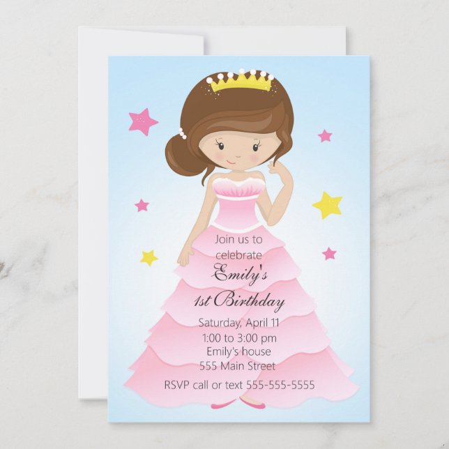Invitación a la fiesta de cumpleaños del Chica de  (Anverso)