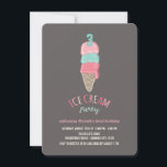 Invitación a la fiesta de cumpleaños del Chica de<br><div class="desc">Fiesta de cumpleaños de cualquier edad para Chicas con helados de fresa y leche para niños. Este diseño caprichoso y dulce, con un cono de helado de fresa y menta y un número de personalizable atrevido encima, hará feliz y encantadora a cualquier niña. El diseño de esta tarjeta de invitación...</div>