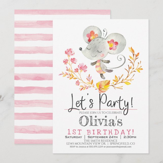 Invitación a la fiesta de cumpleaños del Chica del (Anverso / Reverso)