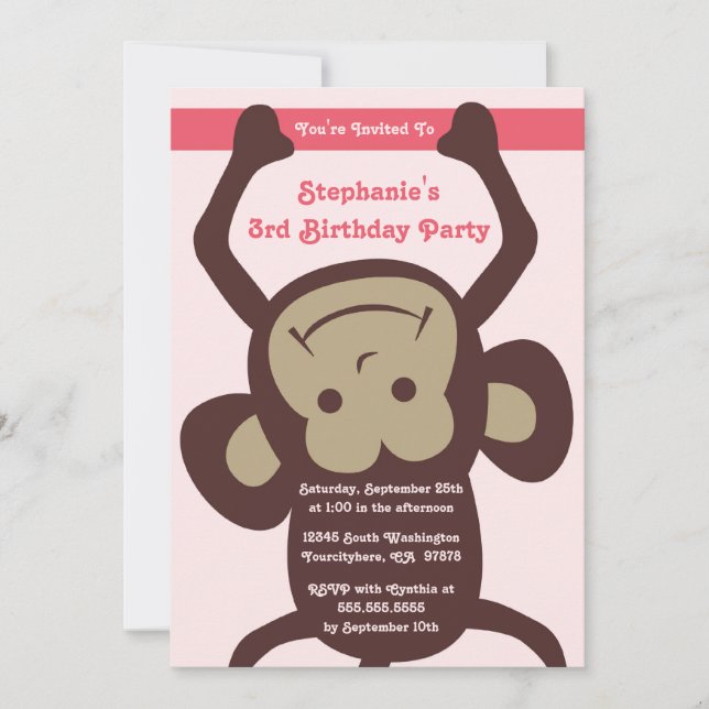 Invitación a la fiesta de cumpleaños del chica del (Anverso)