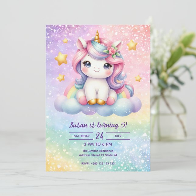Invitación a la fiesta de cumpleaños del Chica Kaw (Anverso de pie)