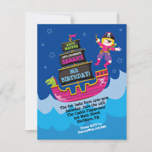 Invitación a la fiesta de cumpleaños del chica Pir