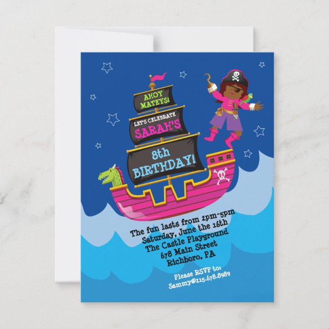 Invitación a la fiesta de cumpleaños del chica Pir (Anverso)