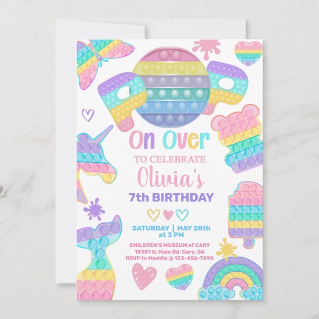 Invitación a la fiesta de cumpleaños del chica. PO (Anverso)