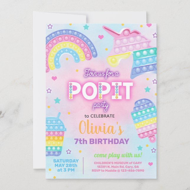 Invitación a la fiesta de cumpleaños del chica. PO (Anverso)