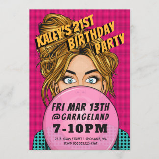 Invitación a la fiesta de cumpleaños del Chica pop