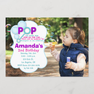 Invitación a la fiesta de cumpleaños del Chica pop