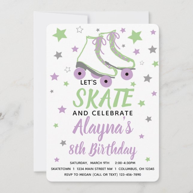 Invitación a la fiesta de cumpleaños del chica Ska (Anverso)