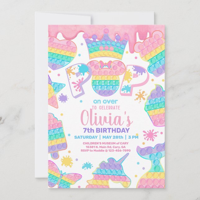 Invitación a la fiesta de cumpleaños del chica, Sl (Anverso)