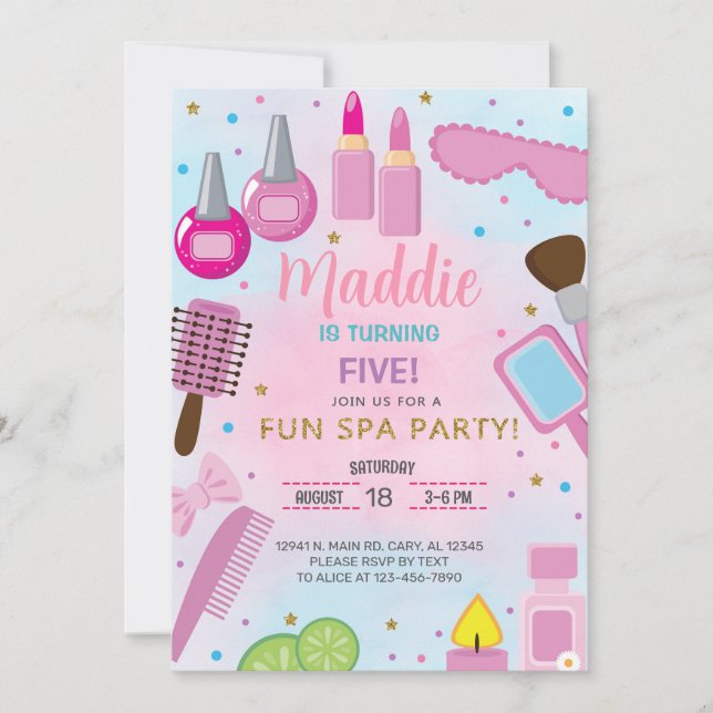 Invitación a la fiesta de cumpleaños del chica SPA (Anverso)