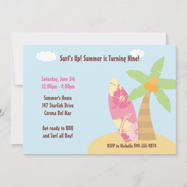 Invitación a la fiesta de cumpleaños del Chica sur (Anverso)