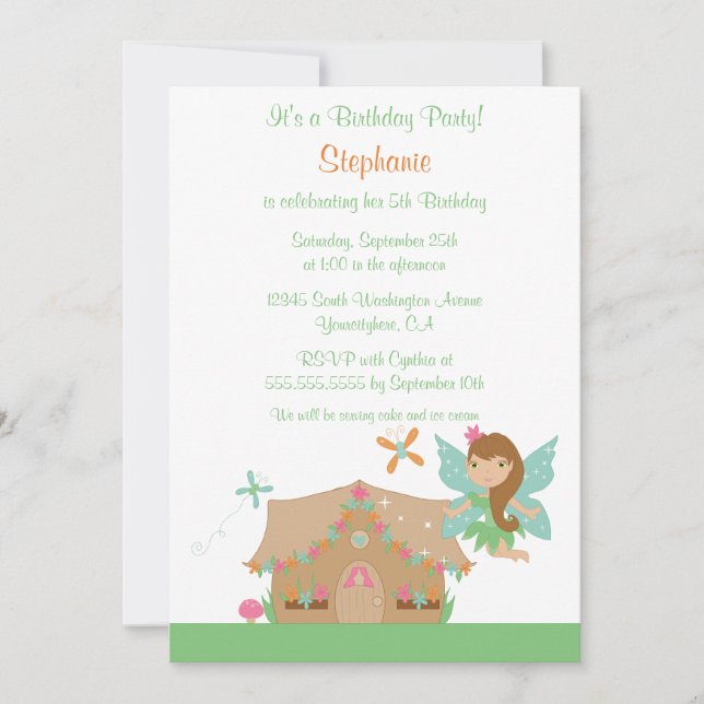 Invitación a la fiesta de cumpleaños del chica vol (Anverso)