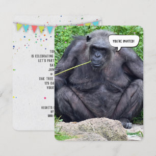 Invitación a la fiesta de cumpleaños del chimpancé