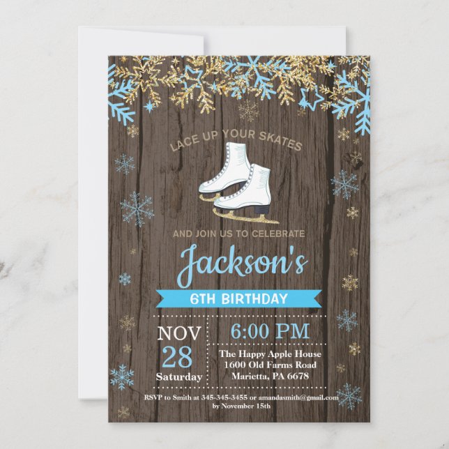 Invitación a la fiesta de cumpleaños del cielo azu (Anverso)