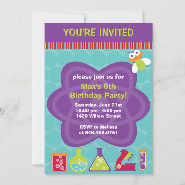 Invitación a la fiesta de cumpleaños del científic (Anverso)