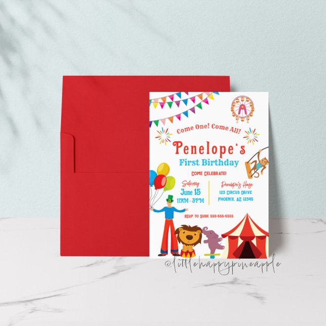 Invitación a la fiesta de cumpleaños del Circo de  (Subido por el creador)