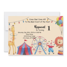 Invitación a la fiesta de cumpleaños del Circo de 