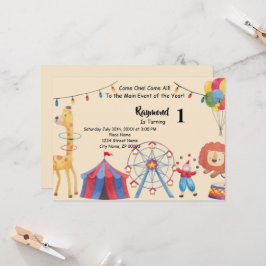 Invitación a la fiesta de cumpleaños del Circo de