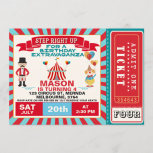 Invitación a la fiesta de cumpleaños del Circo de