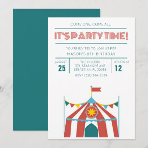 Invitación a la fiesta de cumpleaños del circo inf