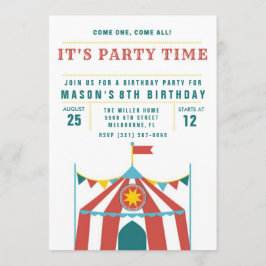 Invitación a la fiesta de cumpleaños del circo inf