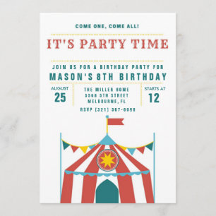 Invitación a la fiesta de cumpleaños del circo inf