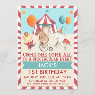 Invitación a la fiesta de cumpleaños del Circo Vin