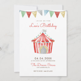 Invitación a la fiesta de cumpleaños del circo vin