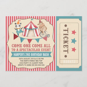 Invitación a la fiesta de cumpleaños del Circo Vin
