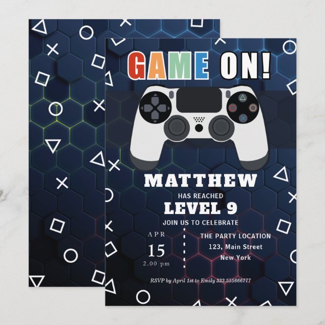 Invitación a la fiesta de cumpleaños del controlad (Anverso / Reverso)