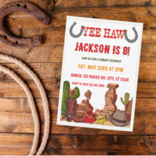 Invitación a la fiesta de cumpleaños del cowboy de