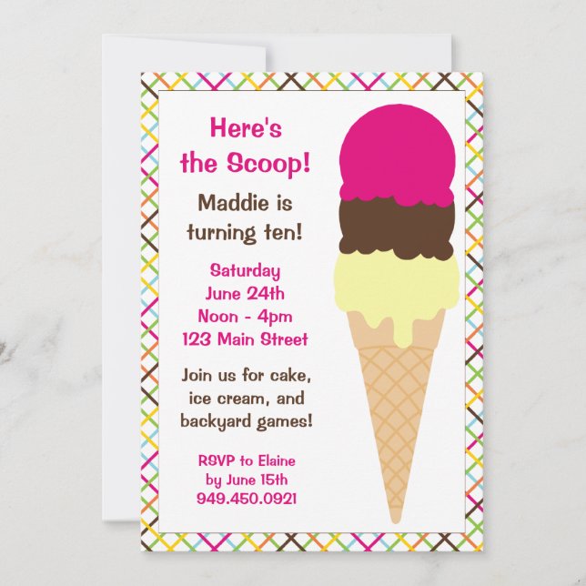 Invitación a la fiesta de cumpleaños del Crema de  (Anverso)