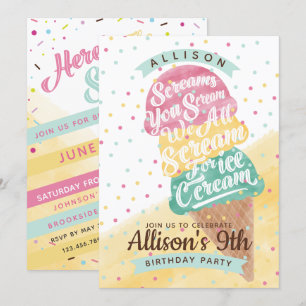 Invitación a la fiesta de cumpleaños del crema de 
