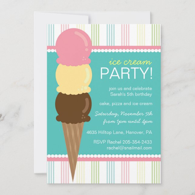 Invitación a la fiesta de cumpleaños del Crema de  (Anverso)