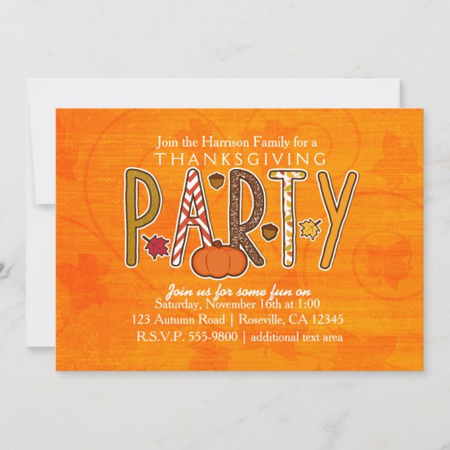 Invitación a la fiesta de cumpleaños del día de Ac (Anverso)