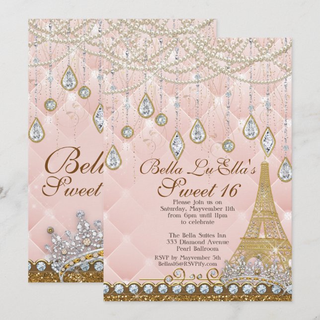 Invitación a la fiesta de cumpleaños del Diamante  (Anverso / Reverso)