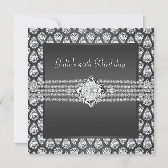 Invitación a la fiesta de cumpleaños del diamante  (Anverso)