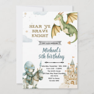 Invitación a la fiesta de cumpleaños del dragón y
