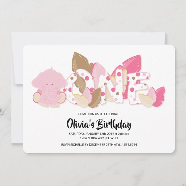 Invitación a la fiesta de cumpleaños del Elefante  (Anverso)