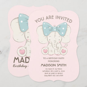 Invitación a la fiesta de cumpleaños del elefante